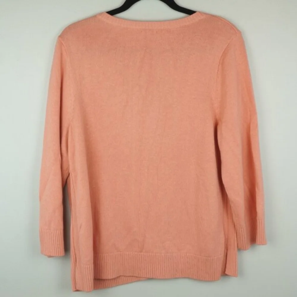 J Jill Peachy Pink‎ Cardigan Sweater Size Large